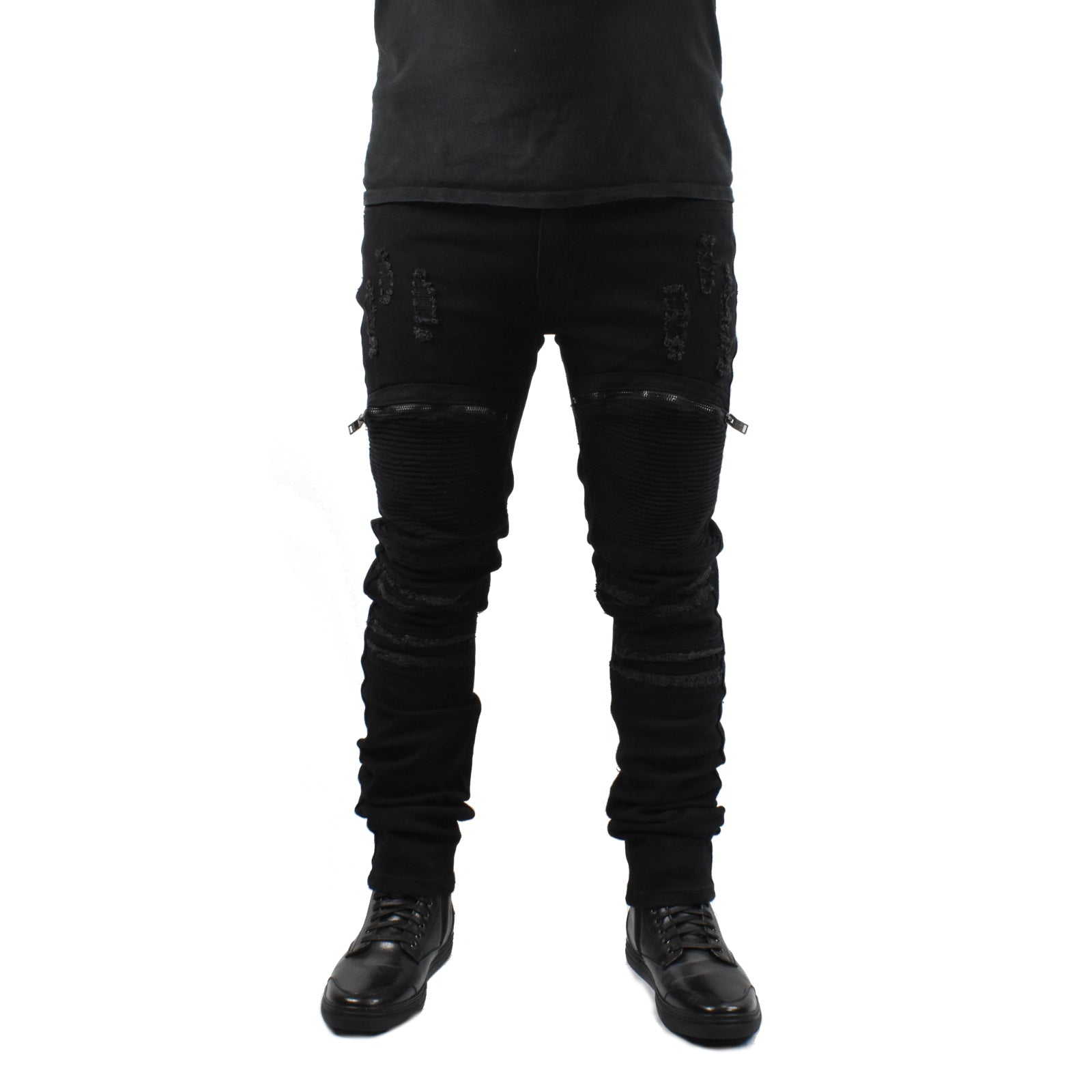 Men's biker jeans Black MemphisUrbanWear