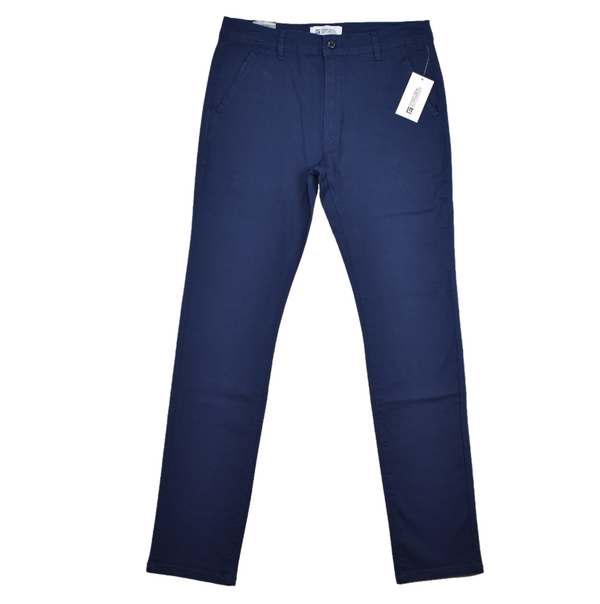 FRONT ROW MEN'S STRETCH COTTON CHINO PANTS - NAVY