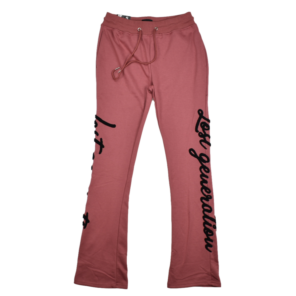 Washed Flare Sweatpants - Magenta, mnml