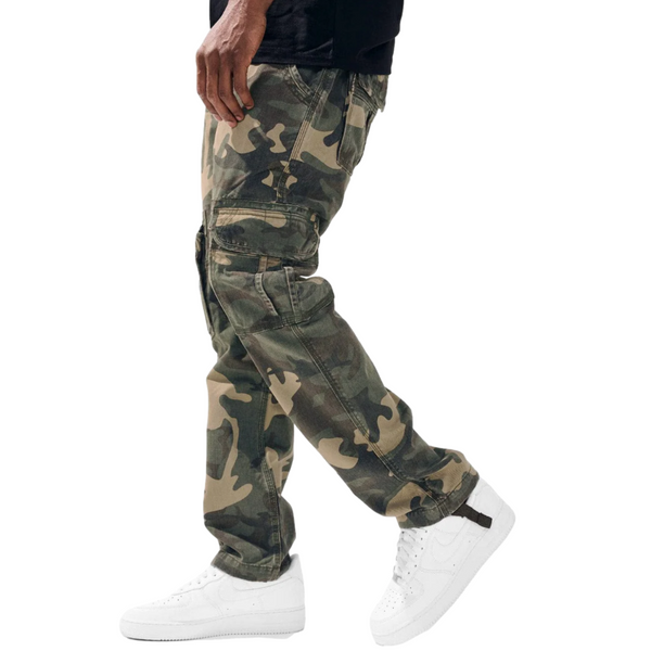 洋書 Camouflage and Markings FACEONLAB Camo Leopard Pleated Straight-Leg Cargo Pants