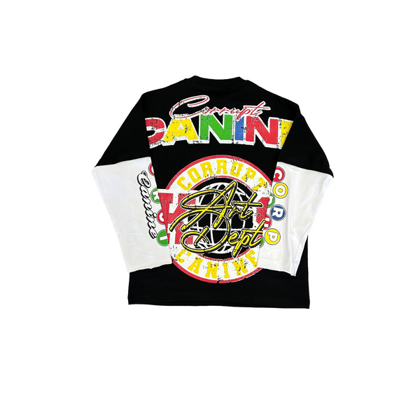 corrupt-k9-multi-color-graphic-long-sleeve-mens-tee-black-white-memphis-urban-wear