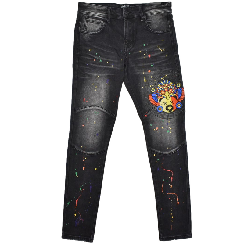 Civilized-Jeans-Splash-Bear-Denim-Jeans-Black-Memphis-Urban-Wear