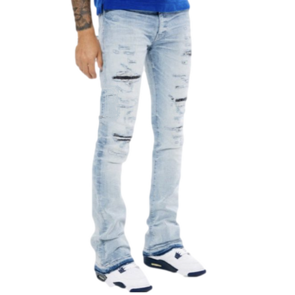 Blue 2024 stacked jeans