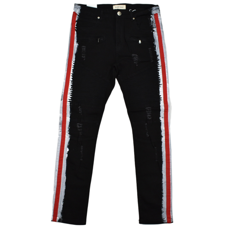 Blind Trust Triple Stripe Paint Jeans Memphis Urban Wear