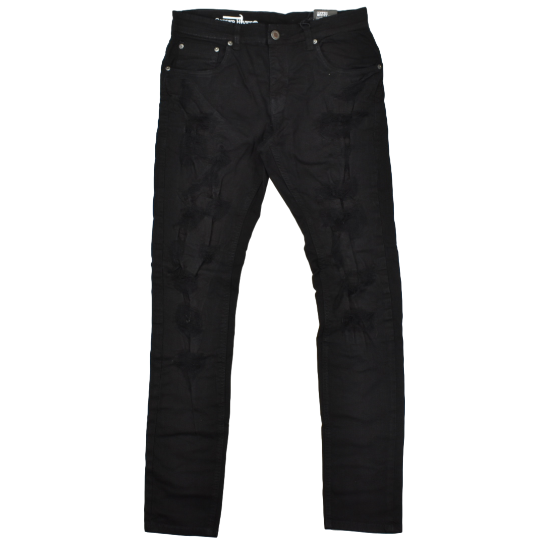 Copper Rivet Men Ripped & Repair Jeans | Memphis Urban Wear